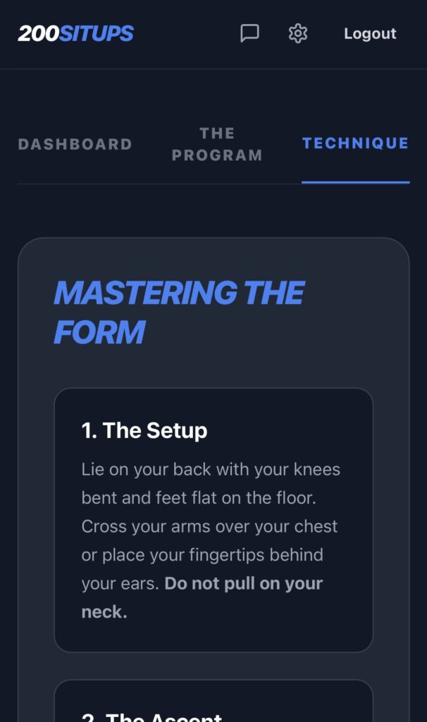 200 Situps Technique